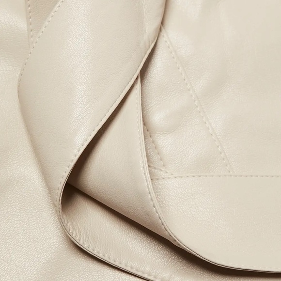 Nanushka beige Meda Vegan Leather Miniskirt Sz L New With Tags - Picture 9 of 11